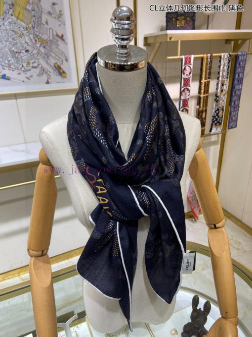 The latest and most popular CL three-dimensional geometric long scarf, rolled edge length scnkgy04q9 - Image 5