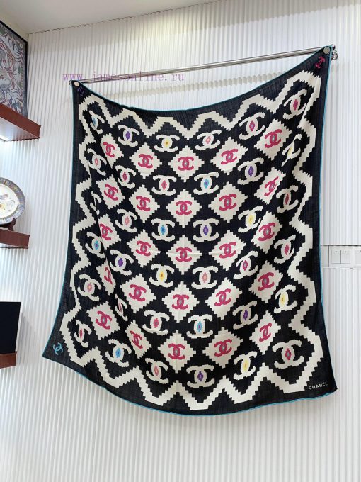 Chanel diamond patterned color blocked 140 cashmere square scarf is highly recommended by VIdtltt4o5 - Image 6