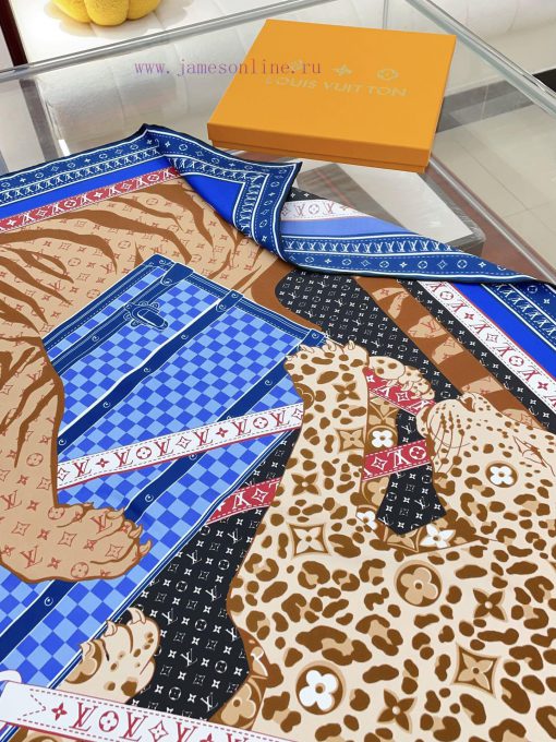 The new LV dual color floral bag 90 silk square scarf is made of lightweight silk, with richc1ox2htk - Image 6