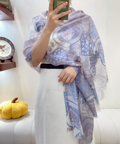 Elegant and noble CHANEL baby like soft touch embroidered color logo long scarf for customeritr8hxdr