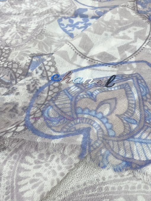Elegant and noble CHANEL baby like soft touch embroidered color logo long scarf for customeritr8hxdr - Image 8
