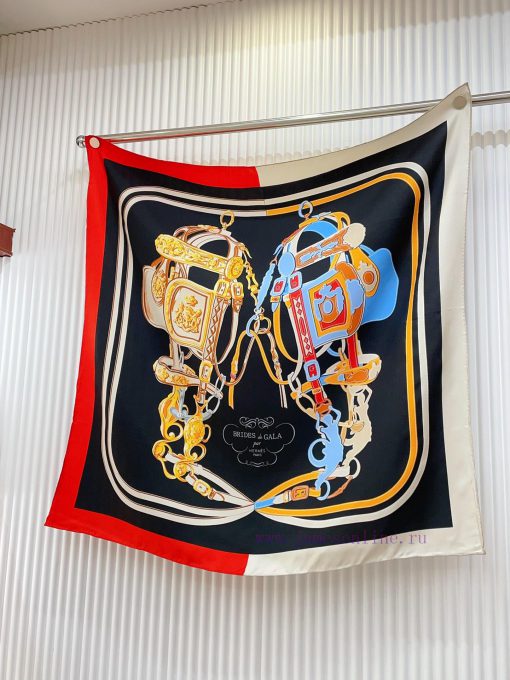 HERMES Gorgeous Halt 90cm Silk Square Scarf "Gorgeous Halt" is one of Hermes' most representpr2pflhr - Image 5