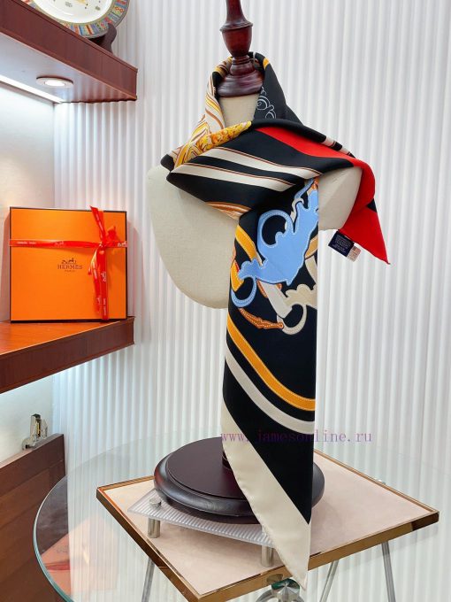 HERMES Gorgeous Halt 90cm Silk Square Scarf "Gorgeous Halt" is one of Hermes' most representpr2pflhr - Image 9