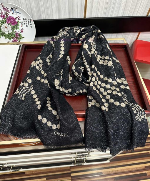 Chanel Silver Silk 2024 [Eating Melon] Sparkling Pearl Style Series [Coffee] Top design is sqixx5ta4 - Image 4