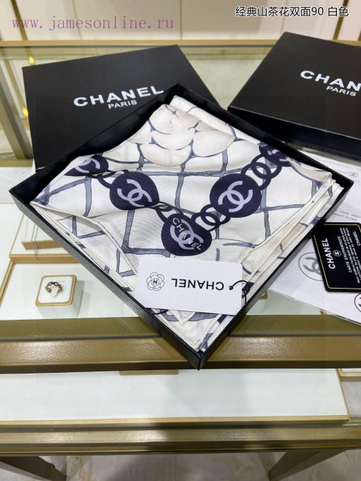 The new Xiangjia Classic Camellia Double sided 90 sided Printed Silk Square Scarf is highly kr2k4wdu - Image 8