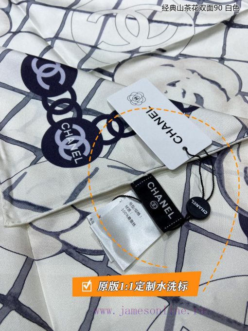The new Xiangjia Classic Camellia Double sided 90 sided Printed Silk Square Scarf is highly kr2k4wdu - Image 14