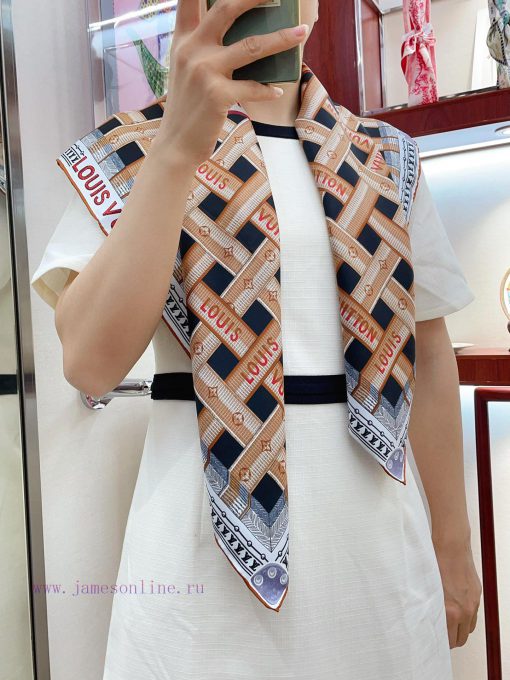 Newly released LV 90cm square scarf with 16mm diagonal silk material, pure handmade rolled e6dbfotkq