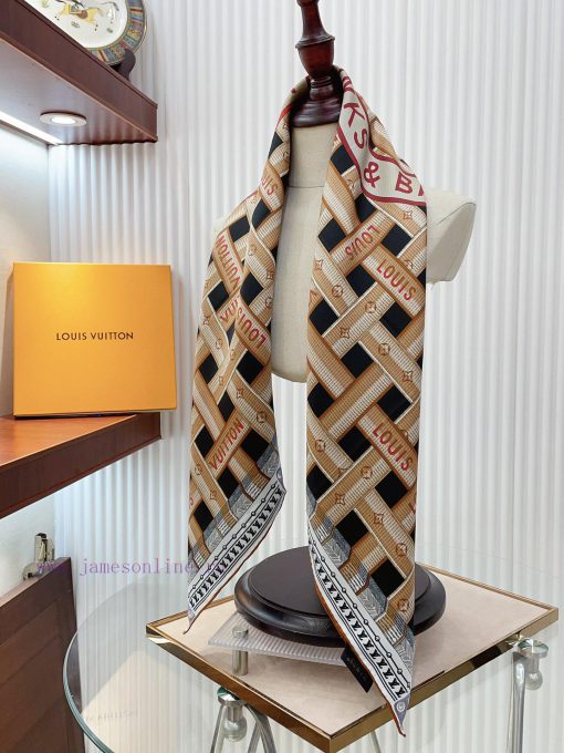 Newly released LV 90cm square scarf with 16mm diagonal silk material, pure handmade rolled e6dbfotkq - Image 8
