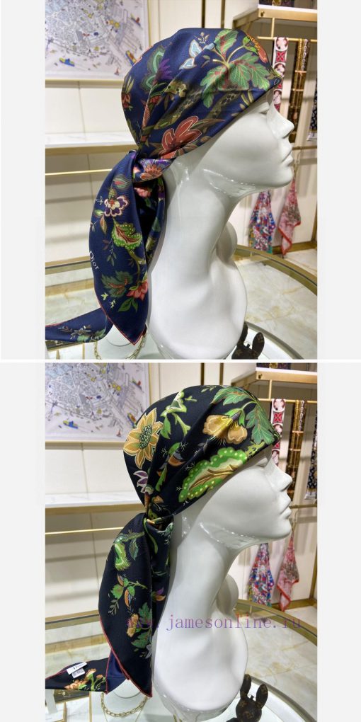 High end customized Dior double-sided two-color silk square scarf is recommended for VIP cus7udxocio - Image 5