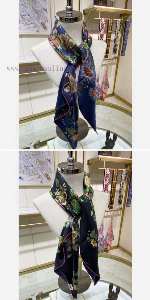 High end customized Dior double-sided two-color silk square scarf is recommended for VIP cus7udxocio - Image 6