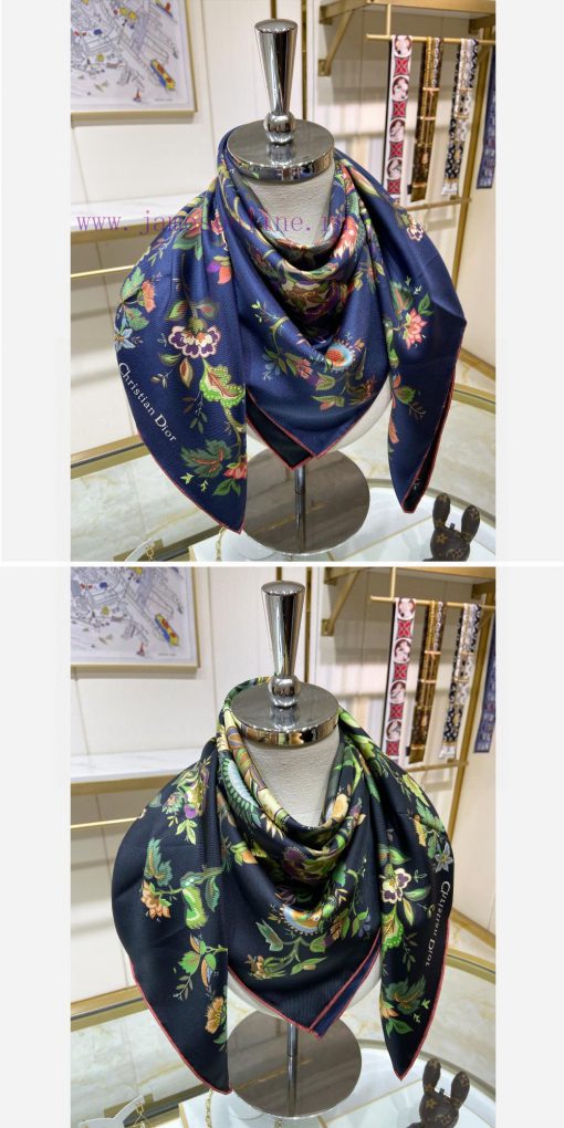 High end customized Dior double-sided two-color silk square scarf is recommended for VIP cus7udxocio - Image 7