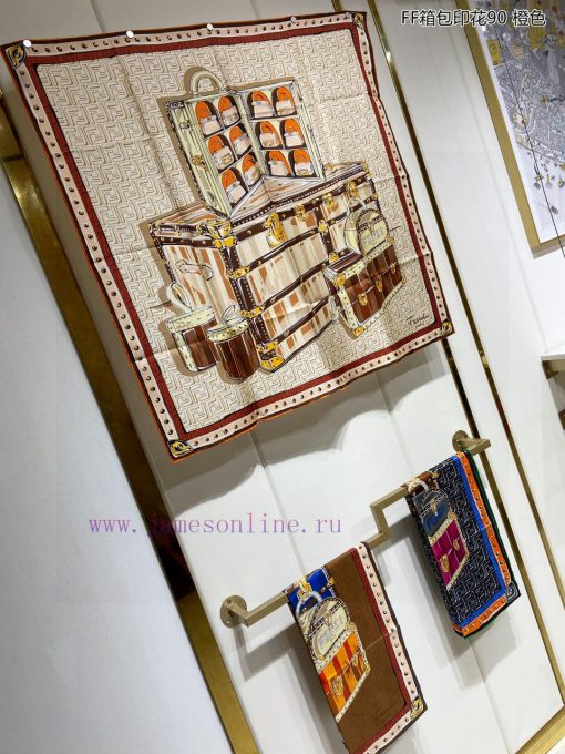 Synchronized with the latest FF flagship bag printed 90 silk square scarf, which is very eas6jafge7i - Image 3
