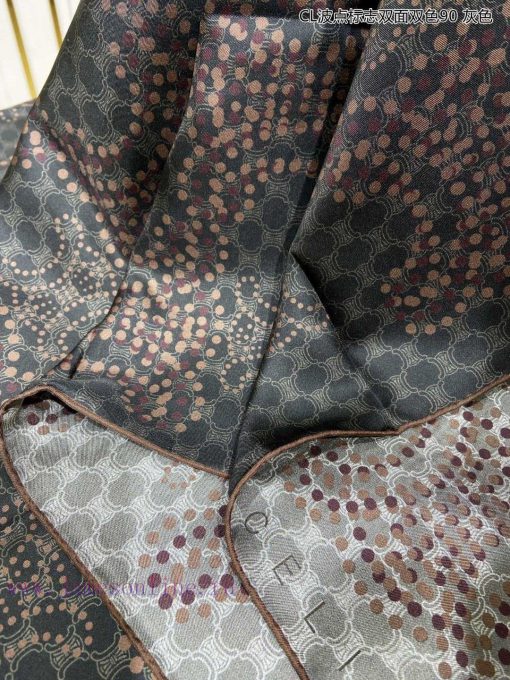The new Celine CL polka dot logo double-sided two tone 90 silk square scarf is recommended fkl3trwlf - Image 11