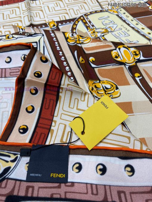 Synchronized with the latest FF flagship bag printed 90 silk square scarf, which is very eas6jafge7i - Image 10