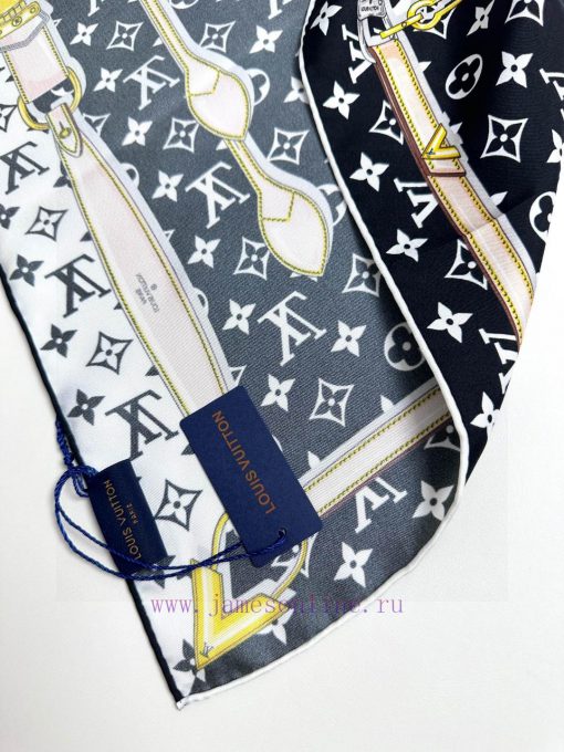 Belt handkerchiefFabric made of real silkSize 90 * 90Color Chestnut Black White Pinktswfpevo - Image 9