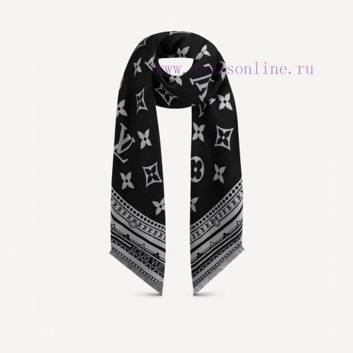 The Amazing Long Scarf features Monogram elements pieced together, referencing the intricatehpt4vcji - Image 2