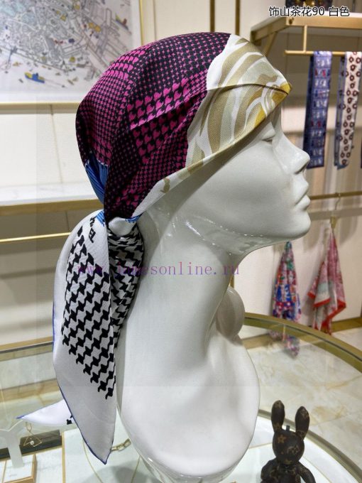 The newly decorated camellia 90 silk square scarf is recommended by VIPs and must be bought qx3c9j4y - Image 5