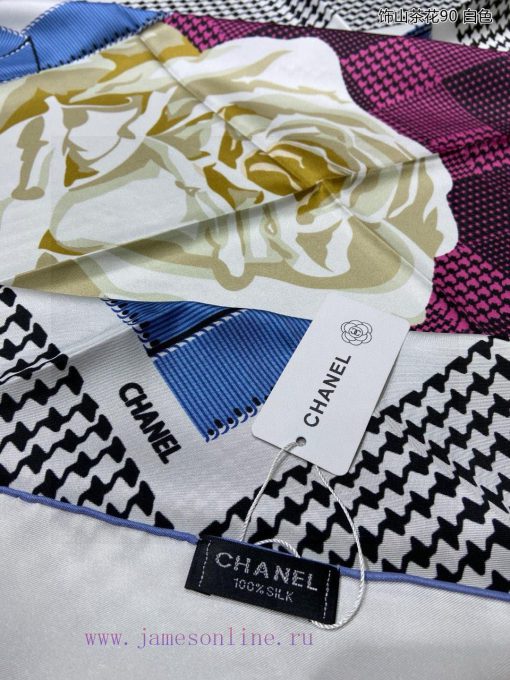 The newly decorated camellia 90 silk square scarf is recommended by VIPs and must be bought qx3c9j4y - Image 9
