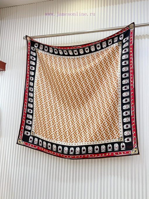 FD's latest flagship FF badge printed 90 silk square scarf is a perfect match for both vacatcirjkjbk - Image 4