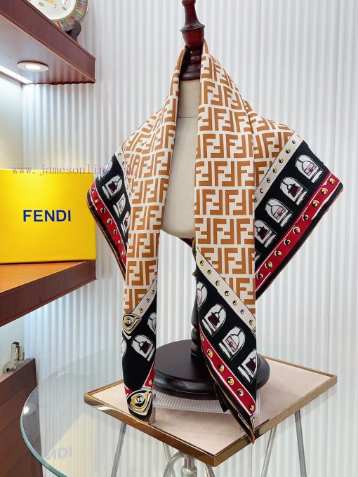 FD's latest flagship FF badge printed 90 silk square scarf is a perfect match for both vacatcirjkjbk - Image 10