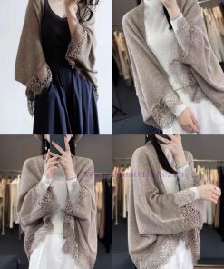 New Loro Piana Cattle LP Lace Edge Knitted Shawl Multi functional Shawl, can be wrapped as y49z5hb4e