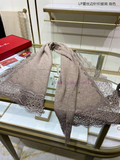 New Loro Piana Cattle LP Lace Edge Knitted Shawl Multi functional Shawl, can be wrapped as y49z5hb4e - Image 4
