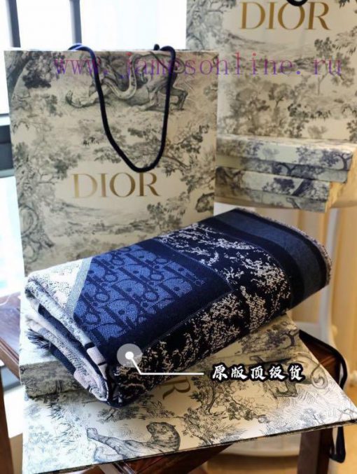 This shawl is a collaboration between Dior and artist Kenny Scharf, crafted from blue and piz9ovc298
