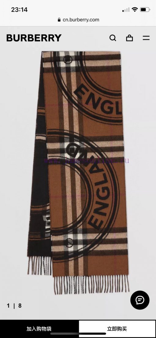 [Bur Montage Printed Cashmere Scarf] Latest Double sided Large Grid and Logo Pattern Cashmerzqr70c3c - Image 2