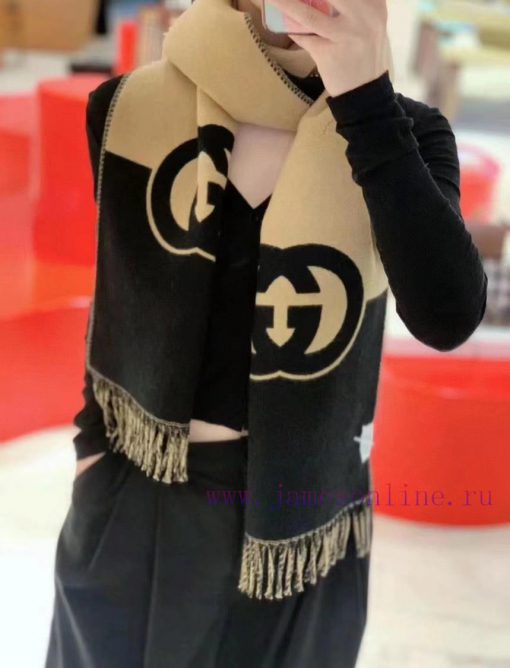 Popular Gucci Jacquard Tourette Scarf 194 * 34cm100% cotton wool. This soft jacquard wool scmjiuphzc - Image 4