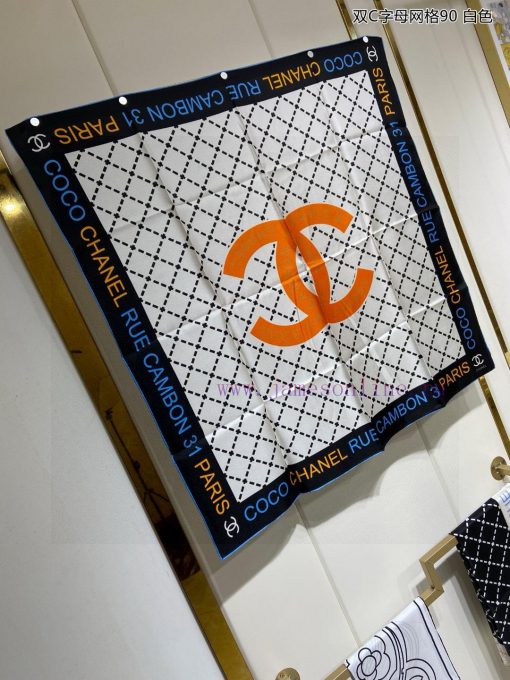 The new Chanel double C-letter grid 90 silk square scarf is recommended for VIP customers. Yfonlob0b - Image 3