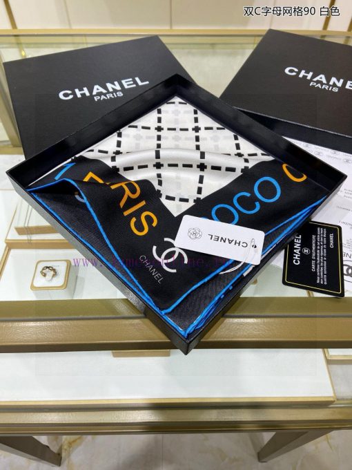 The new Chanel double C-letter grid 90 silk square scarf is recommended for VIP customers. Yfonlob0b - Image 4