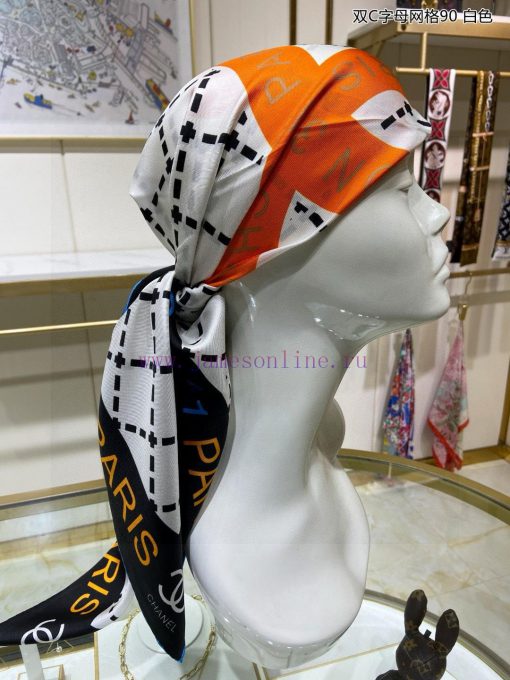 The new Chanel double C-letter grid 90 silk square scarf is recommended for VIP customers. Yfonlob0b - Image 5