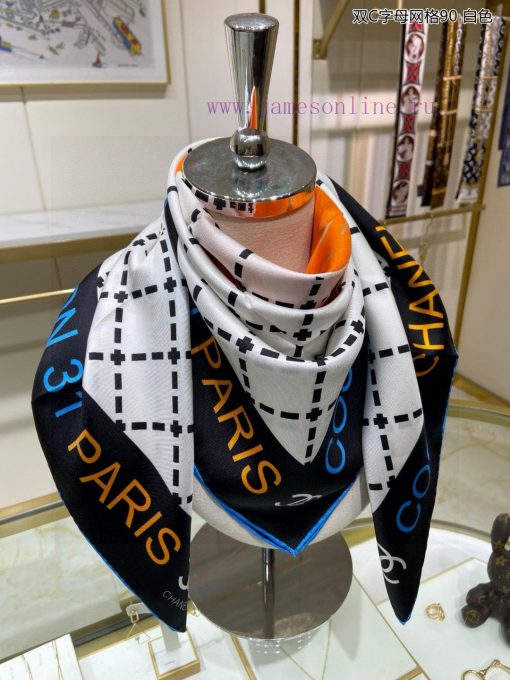 The new Chanel double C-letter grid 90 silk square scarf is recommended for VIP customers. Yfonlob0b - Image 7