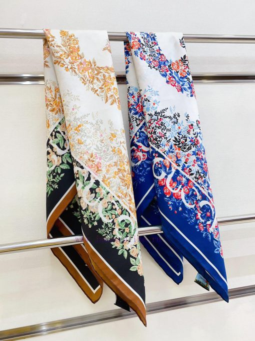 GUCCI's latest flagship GG interlocking floral 90 silk square scarf, a floral series that ismdfgcuwp - Image 4