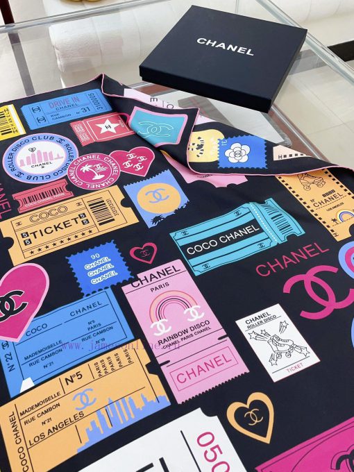 CHANEL brand logo 90 silk square scarf is recommended for VIPs to start quickly. High end locy7fe6dy - Image 6
