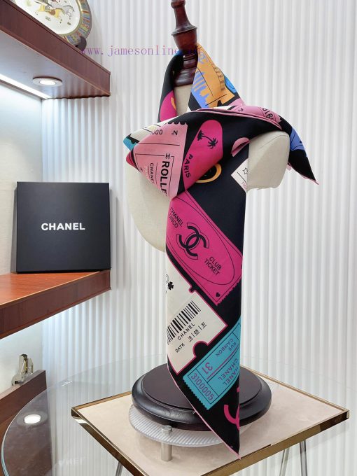 CHANEL brand logo 90 silk square scarf is recommended for VIPs to start quickly. High end locy7fe6dy - Image 9
