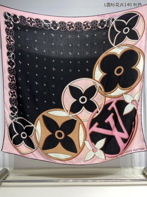 High end customization truly praises the L round label floral 140 cashmere square scarf from5uxvqiez - Image 4
