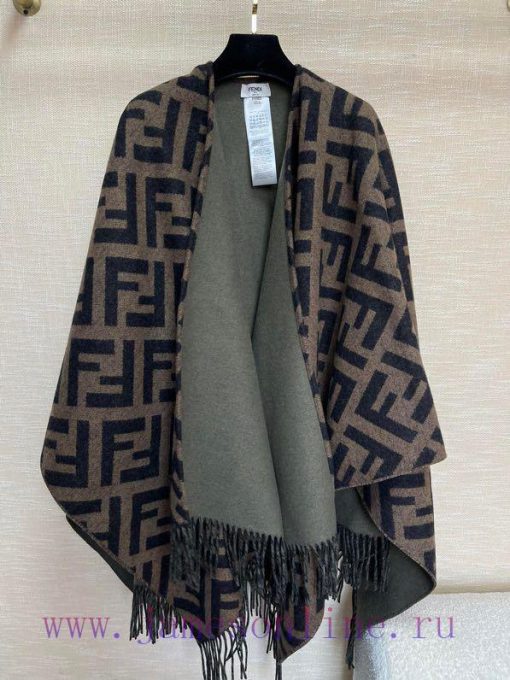 Premium Original Order ‼ Fendi's latest classic FF letter element double-sided floral cape, v02kbth6