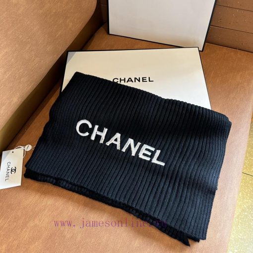 New Chanel Cashmere Scarf for Autumn and Winter, Free Purchasing Grade, Double Embroidered wooxt3og8