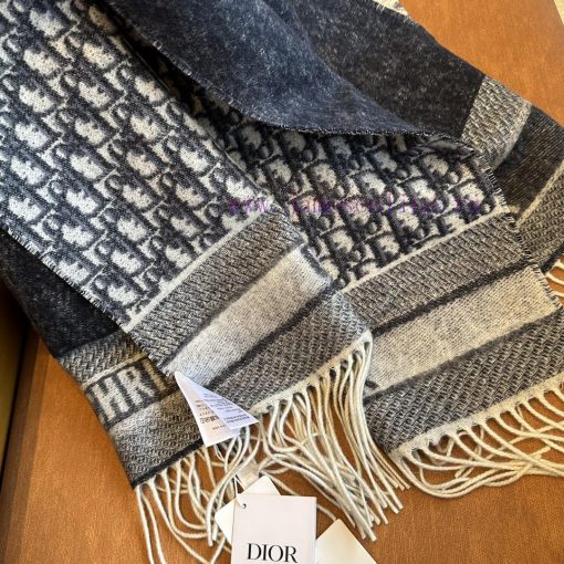 Dior's Oblique print scarf reinterprets the classic Dior logo, showcasing a modern spirit. Ifp5l3cu0 - Image 7