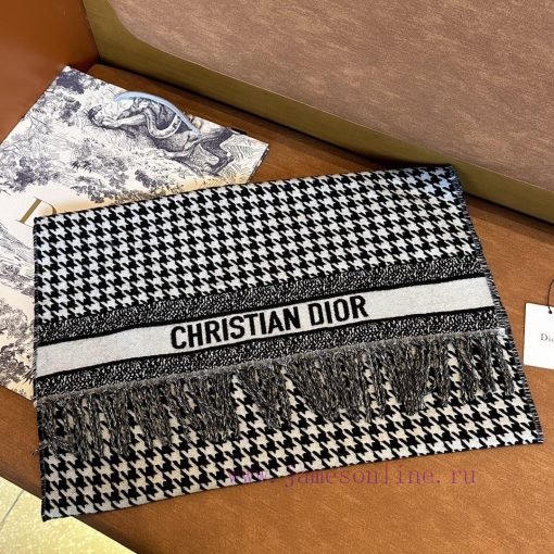 Dior (houndstooth black) high-quality ️ Dior printed long scarf ️ scarf and shawl dual-use, 8aai03ks - Image 2