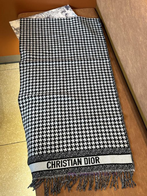Dior (houndstooth black) high-quality ️ Dior printed long scarf ️ scarf and shawl dual-use, 8aai03ks - Image 5
