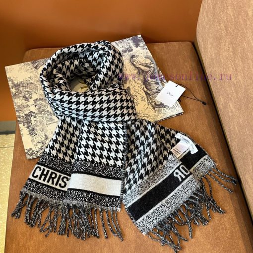 Dior (houndstooth black) high-quality ️ Dior printed long scarf ️ scarf and shawl dual-use, 8aai03ks - Image 8