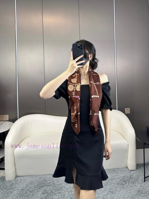 Chanel Pearl Dark Pattern Jacquard 90 Silk Square Scarf is a VIP recommendation to start quidl25yrpt