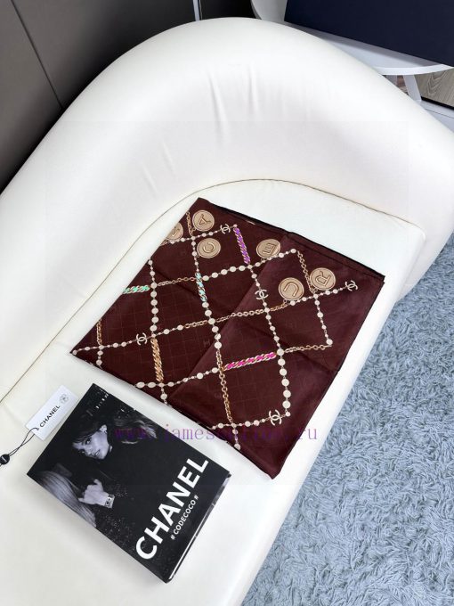 Chanel Pearl Dark Pattern Jacquard 90 Silk Square Scarf is a VIP recommendation to start quidl25yrpt - Image 4