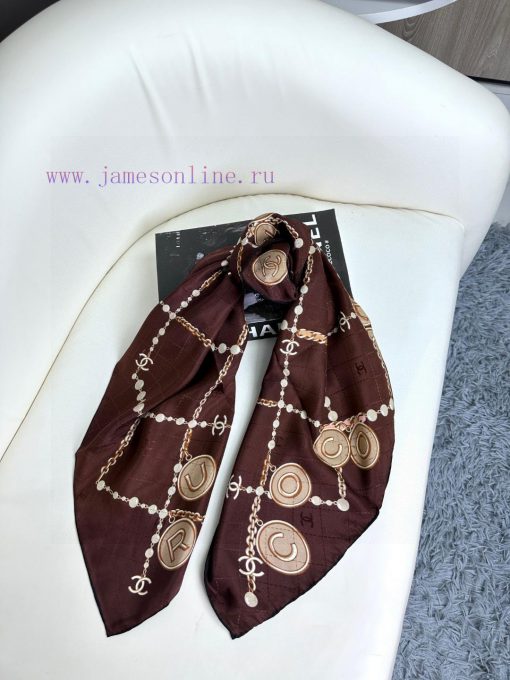 Chanel Pearl Dark Pattern Jacquard 90 Silk Square Scarf is a VIP recommendation to start quidl25yrpt - Image 8