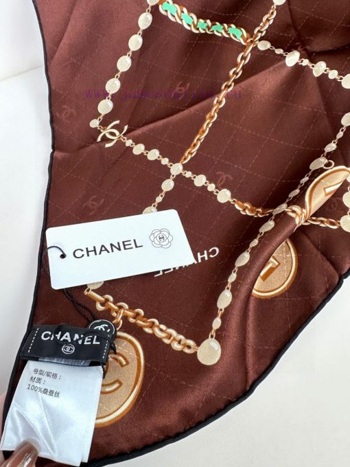 Chanel Pearl Dark Pattern Jacquard 90 Silk Square Scarf is a VIP recommendation to start quidl25yrpt - Image 9