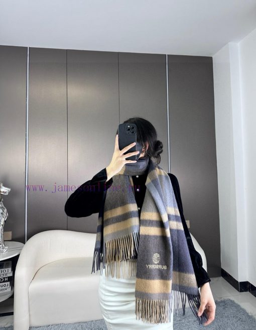 New Burberry's 2024 Water Ripple Earth Logo Shawl is a top of the line cashmere shawl scarf tjoildup - Image 3