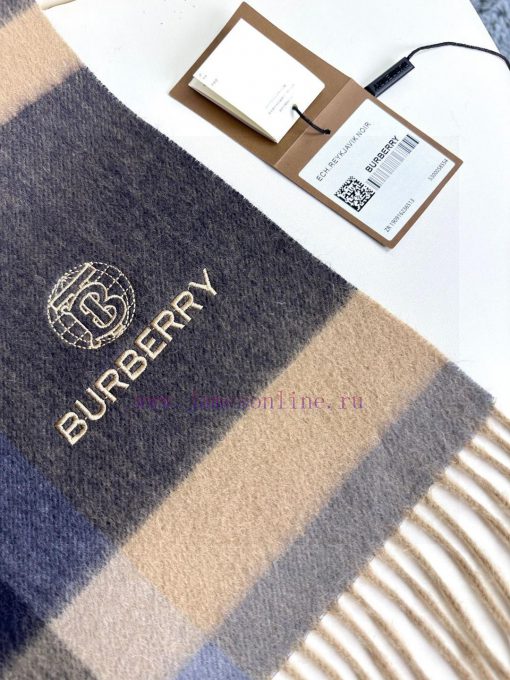 New Burberry's 2024 Water Ripple Earth Logo Shawl is a top of the line cashmere shawl scarf tjoildup - Image 9
