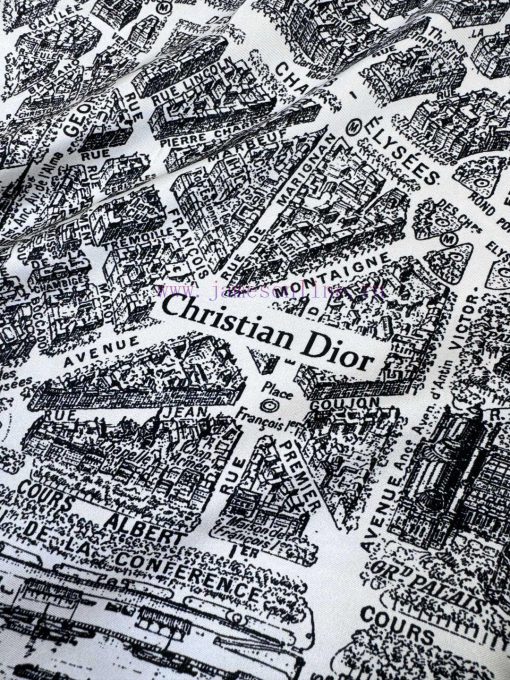 Paris map fabric made of real silkSize 90 * 90The color is black and white, and this square llvxch99 - Image 7